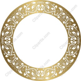 Ornate Golden Circular Frame