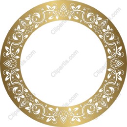 Gold Floral Circular Frame