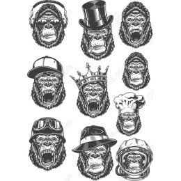 Gorilla Bundle: Playful Character Clipart Set