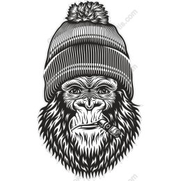Cool Gorilla with Beanie