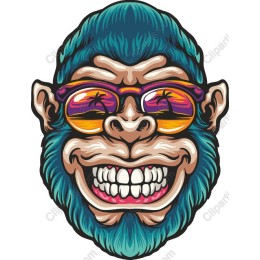 Vibrant Cartoon Monkey with Sunglasses