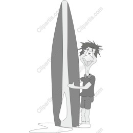Cheerful Surfing Character