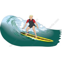 Surf's Up! Vibrant Surfer