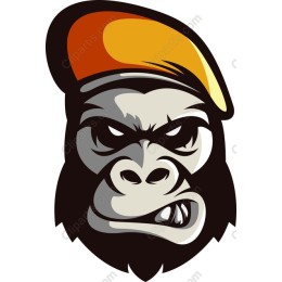 Fierce Gorilla with Beret