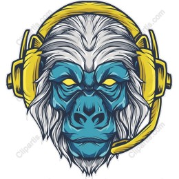 Gorilla Head with Headset