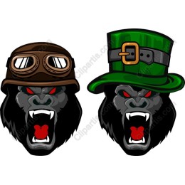 Gorilla - Aviator & Leprechaun Hat
