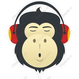 Cute Monkey Listening to Music