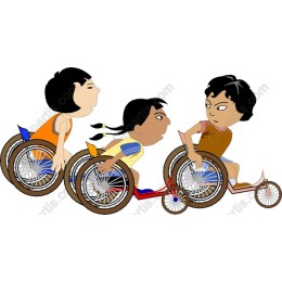 Vibrant Wheelchair Racing Characters