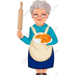 Cheerful Grandmother Baker