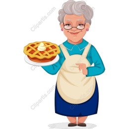 Charming Grandmother with Pie