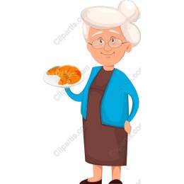 Charming Grandmother with Croissants