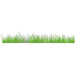 Lush Green Grass Clipart with Blue Wildflowers