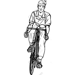 of a Young Man Riding a Bicycle