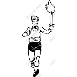 Energetic Athlete Carrying Torch