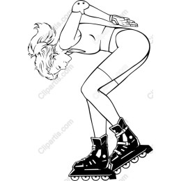 Dynamic Female Roller Skater