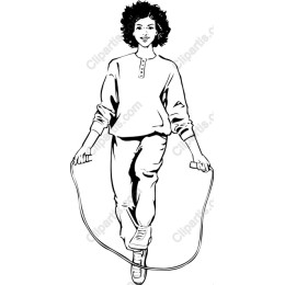 Dynamic Woman Skipping Rope