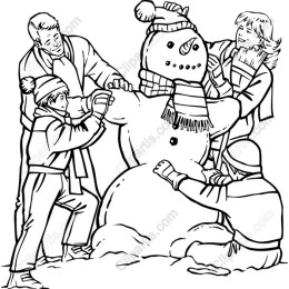 Joyful Winter Snowman Family