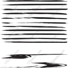 Black Paint Brush Strokes Set