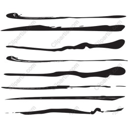 Artistic Black Brushstroke Set