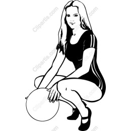 Athletic Woman Squatting with Ball