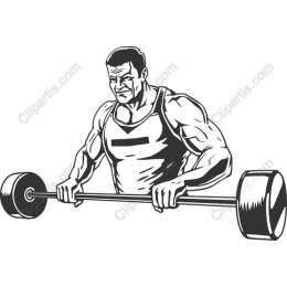 Muscular Man Lifting Barbell