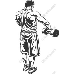 Muscular Man Lifting Dumbbell