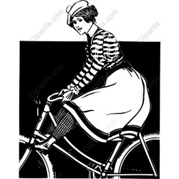 Vintage Bicycle - Fashionable Woman in Classic Attire
