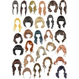  Hair Clipart Bundle - 30 Unique Hairstyles