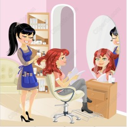 Vibrant Hair Salon Scene