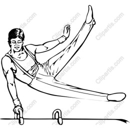Gymnastics Athlete on Pommel Horse