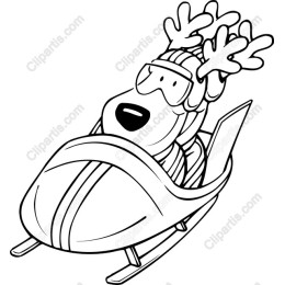 Cheerful Reindeer Sledding