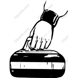 Hand Gripping Curling Stone