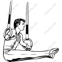 Dynamic Male Gymnast on Rings