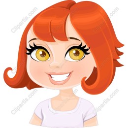 Cheerful Cartoon Girl