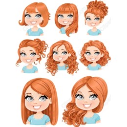 Red-Haired Character Set
