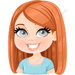 Cheerful Cartoon Girl