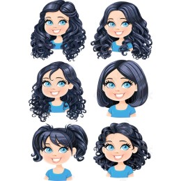 Charming Cartoon Hairstyle Bundle