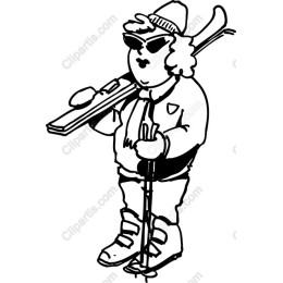 Cheerful Skiing Character