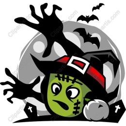 Whimsical Halloween Witch Monster