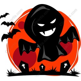 Playful Ghost in Graveyard