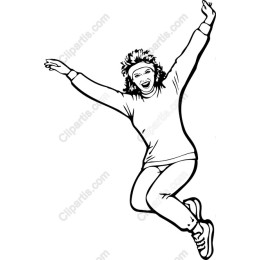 Energetic Woman Jumping
