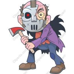 Cartoon Horror Character with Axe