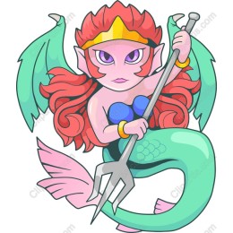Fierce Mermaid Warrior