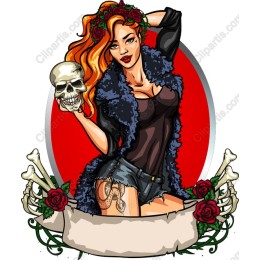 Fierce Female Skull & Roses