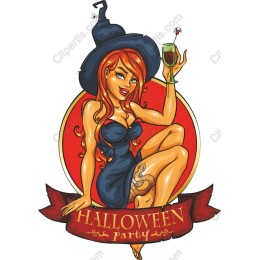 Vibrant Halloween Party Witch