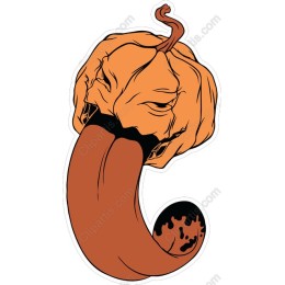 Whimsical Pumpkin with Tongue