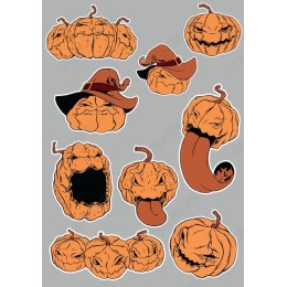 Pumpkin Character Clipart Bundle - Halloween