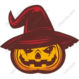 Halloween Pumpkin with Witch Hat