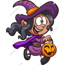 Cheerful Young Witch Halloween