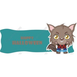 Happy Halloween Cartoon Wolf